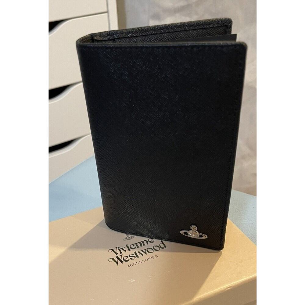 Vivienne Westwood Passport + Credit Card Wallet Saffiano Leather BNIB